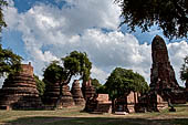 Ayutthaya, Thailand. Wat Phra Ram, The narrow west viharn with the central prang behind. 